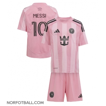 Billige Fotballdrakt Inter Miami Lionel Messi #10 Replika Hjemmedraktsett Barn 2025-26 Kortermet (med bukser)